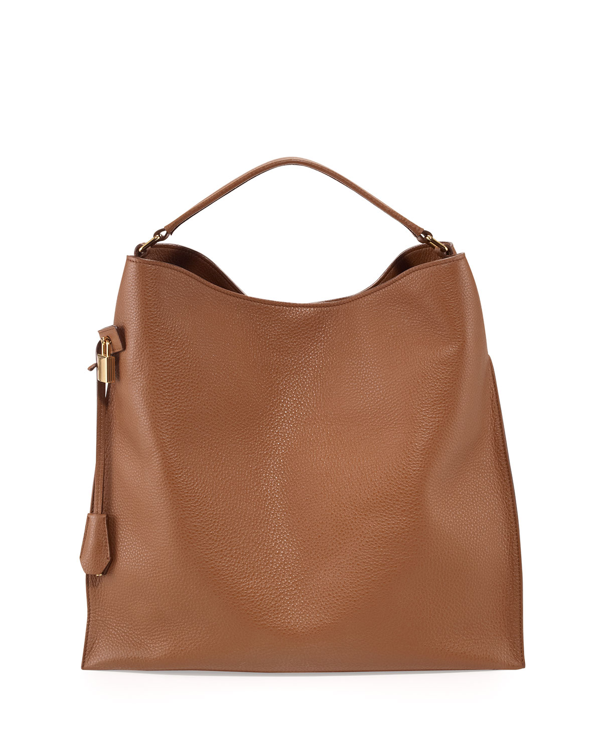 Alix Large Leather Hobo Bag, Tan