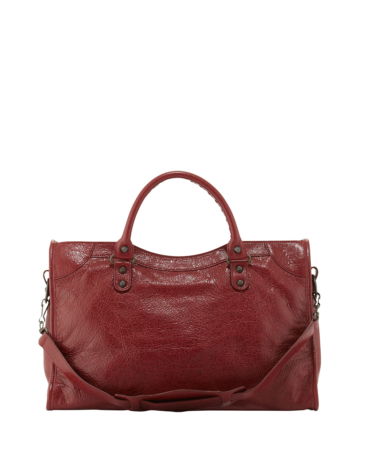 Classic City Lambskin Tote Bag, Red