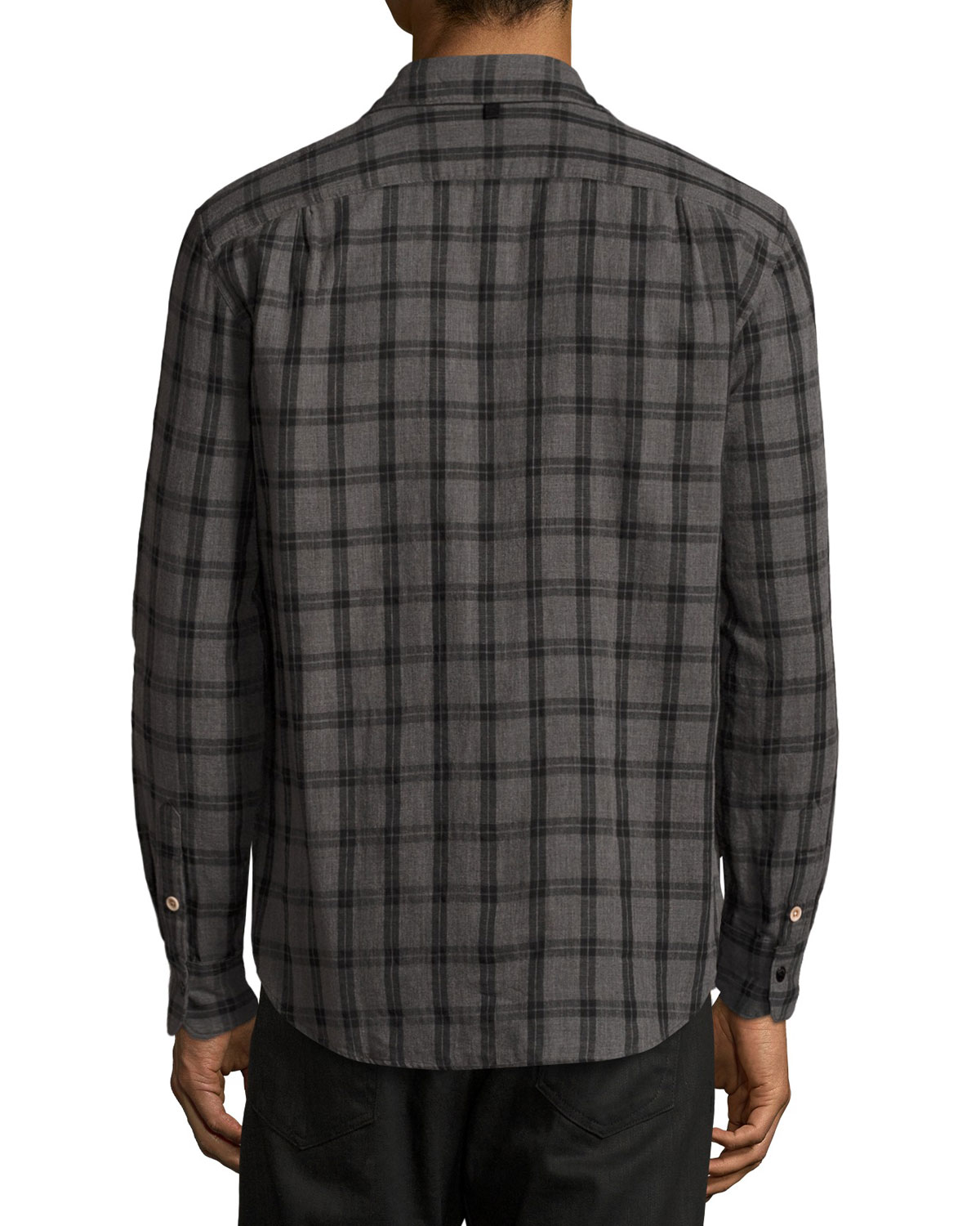 Classic-Fit Check Shirt, Gray Check