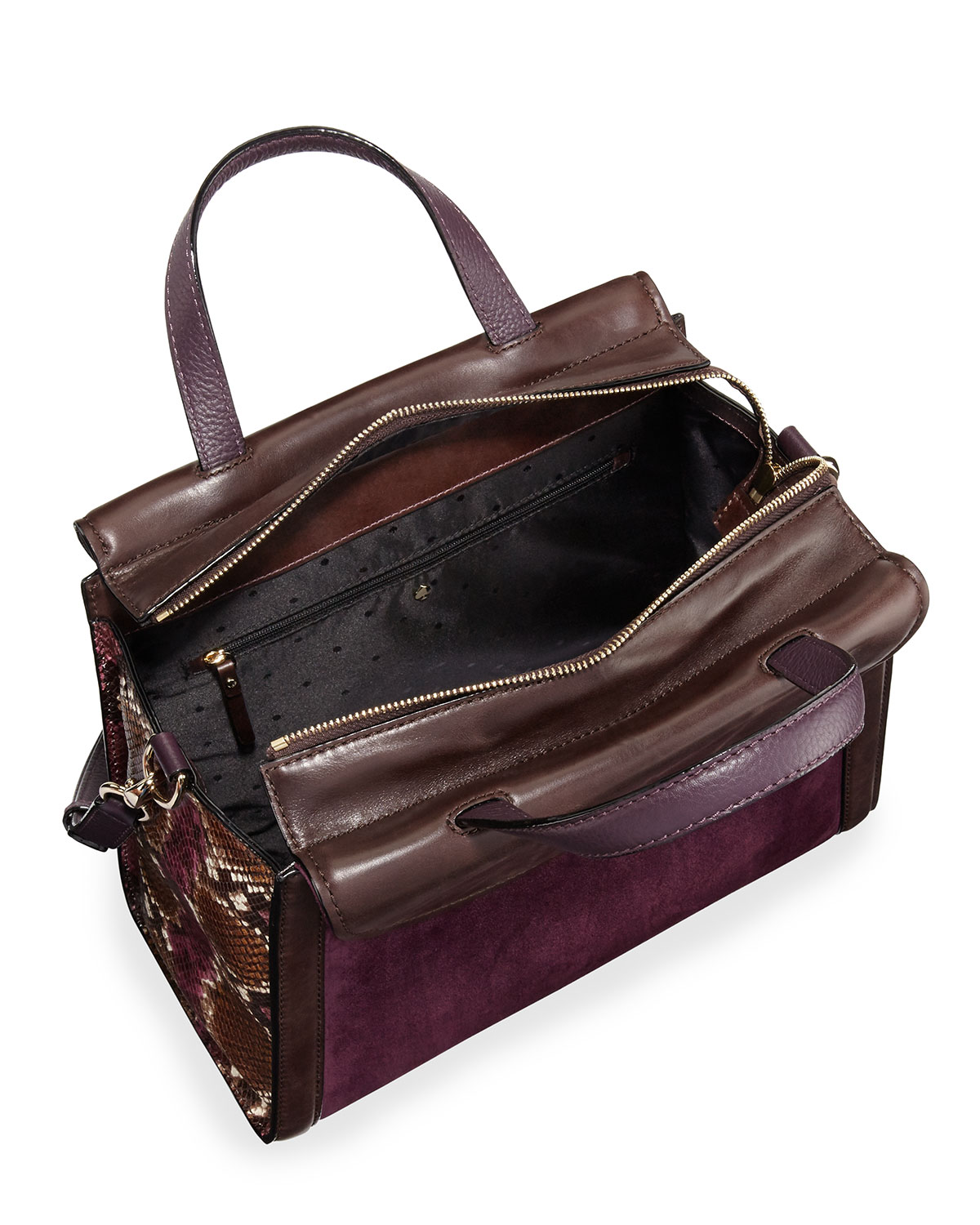 cobble hill luxe adrien satchel bag, bordeaux