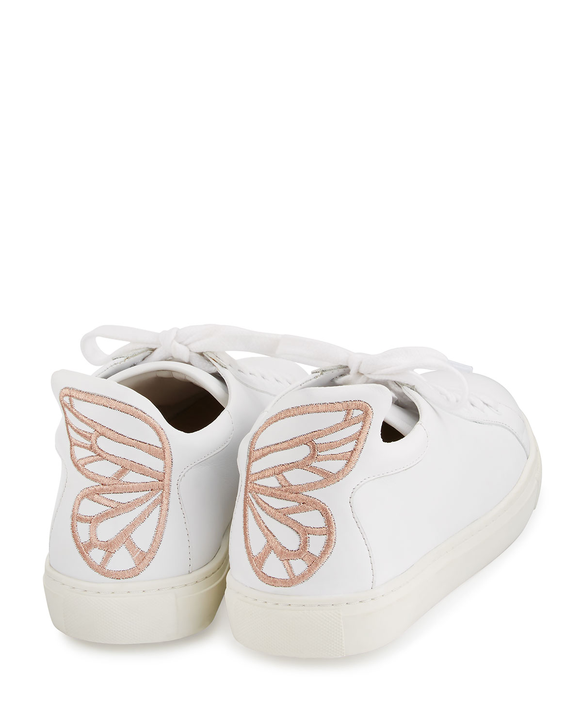 Bibi Butterfly Leather Low-Top Sneaker, White