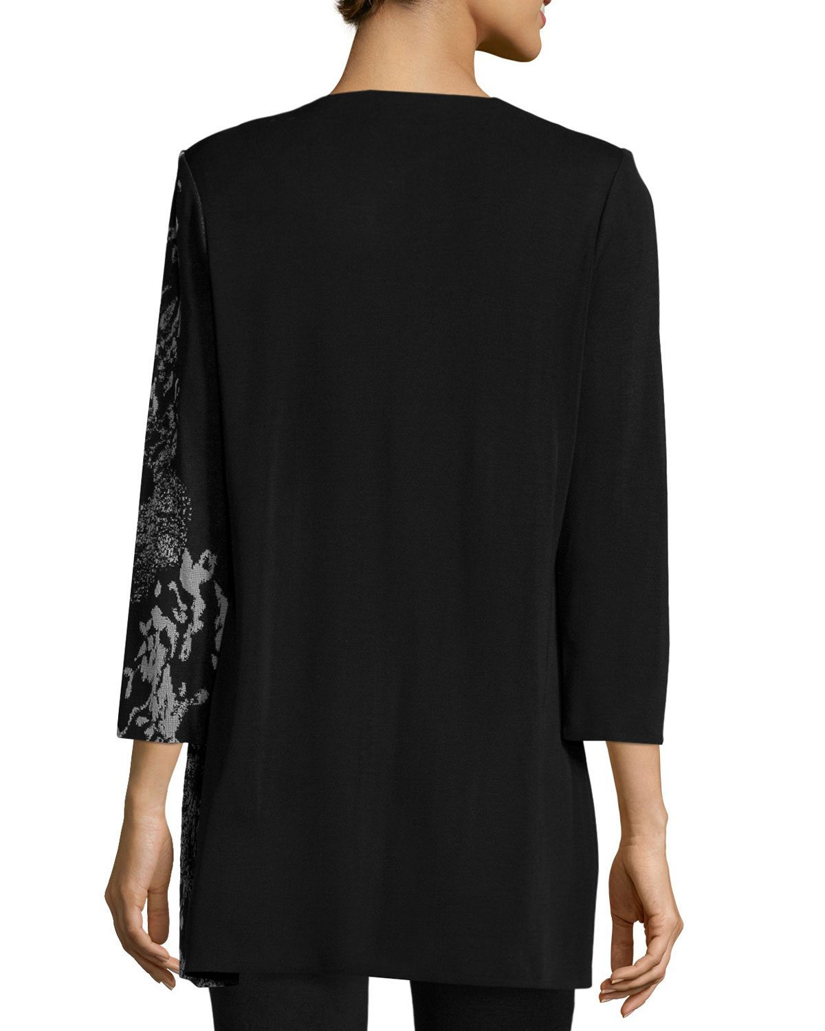 Hint of Floral Long Half-Print Jacket 