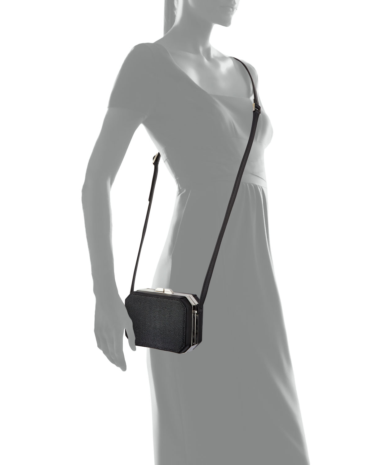 Jazz Octagonal Crossbody Bag, Black
