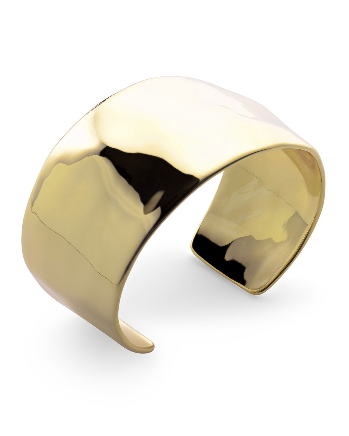 18K Gold Senso Wide Organic Cuff Bracelet, Plain