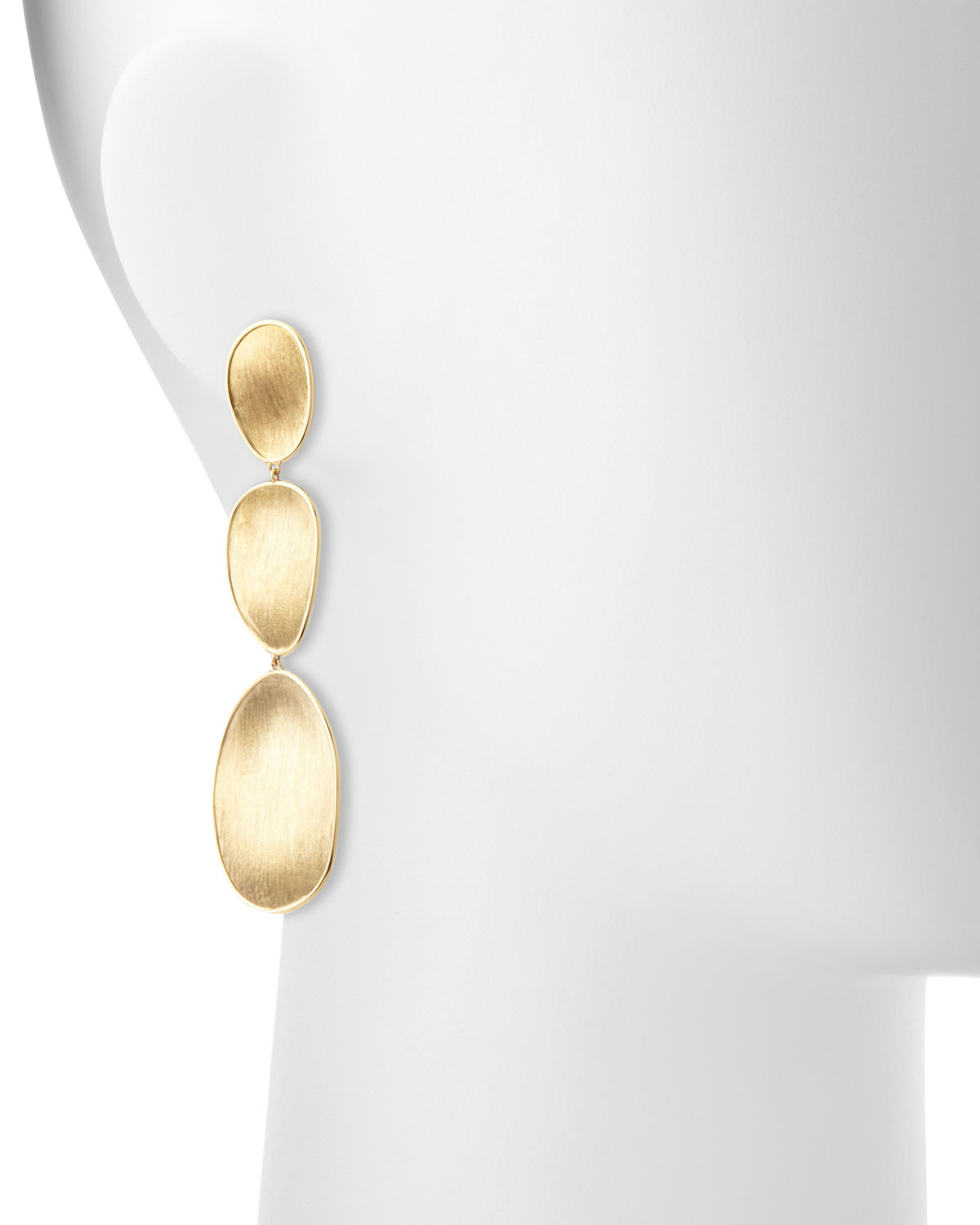 18K Lunaria Triple-Drop Earrings