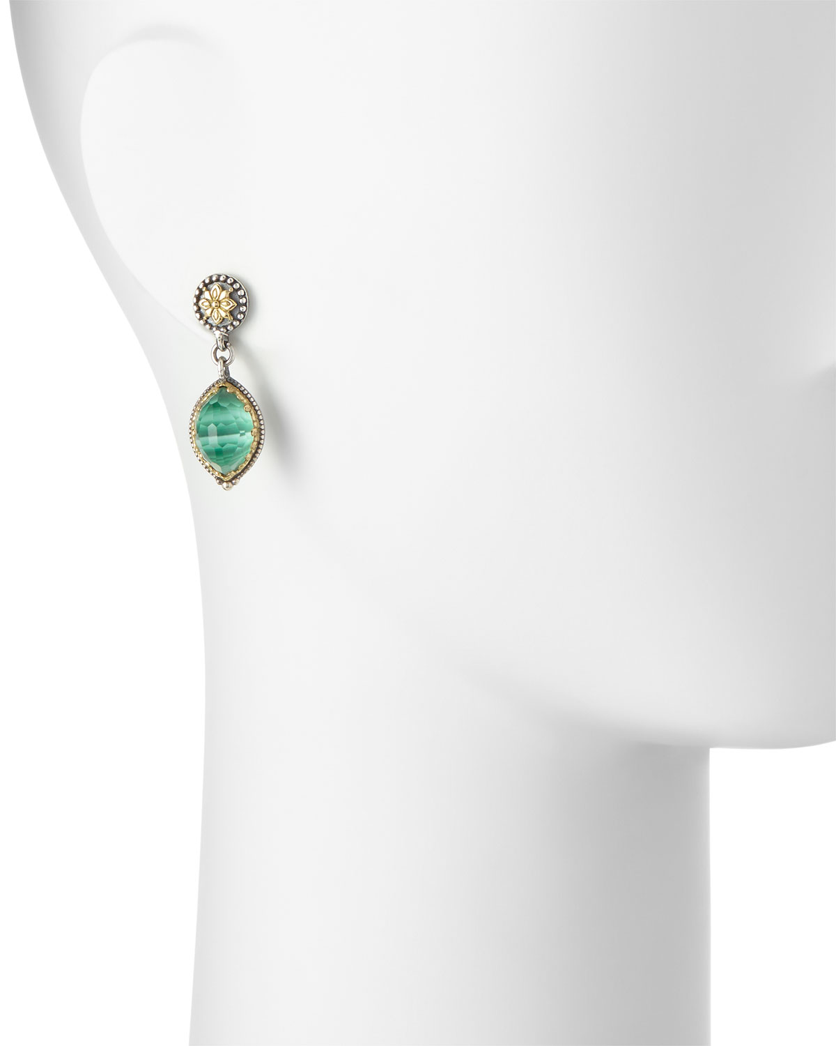 Faceted Green Malachite Teardrop Earrings