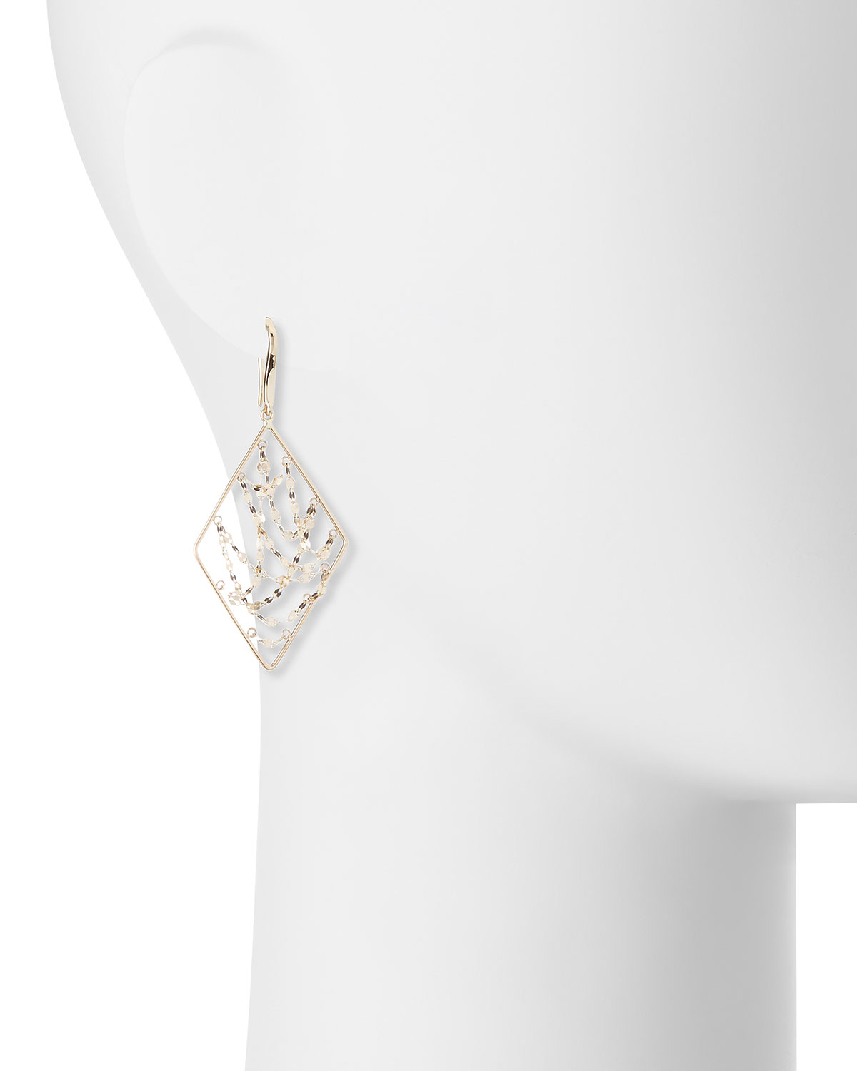 Small Diamond Shape Glimmer Chain Earrings