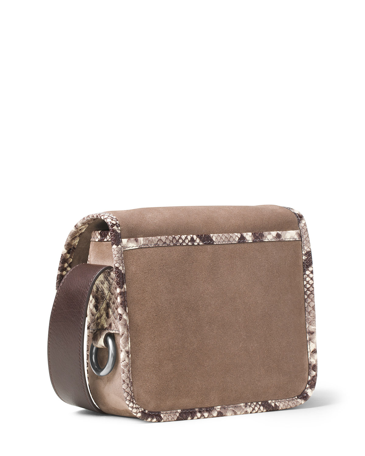 Hewitt Medium Suede Messenger Bag, Dark Dune