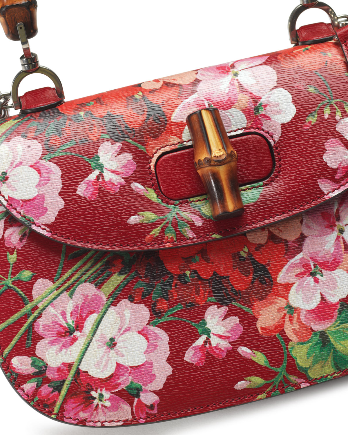 Bamboo Classic Blooms Small Top-Handle Bag, Red