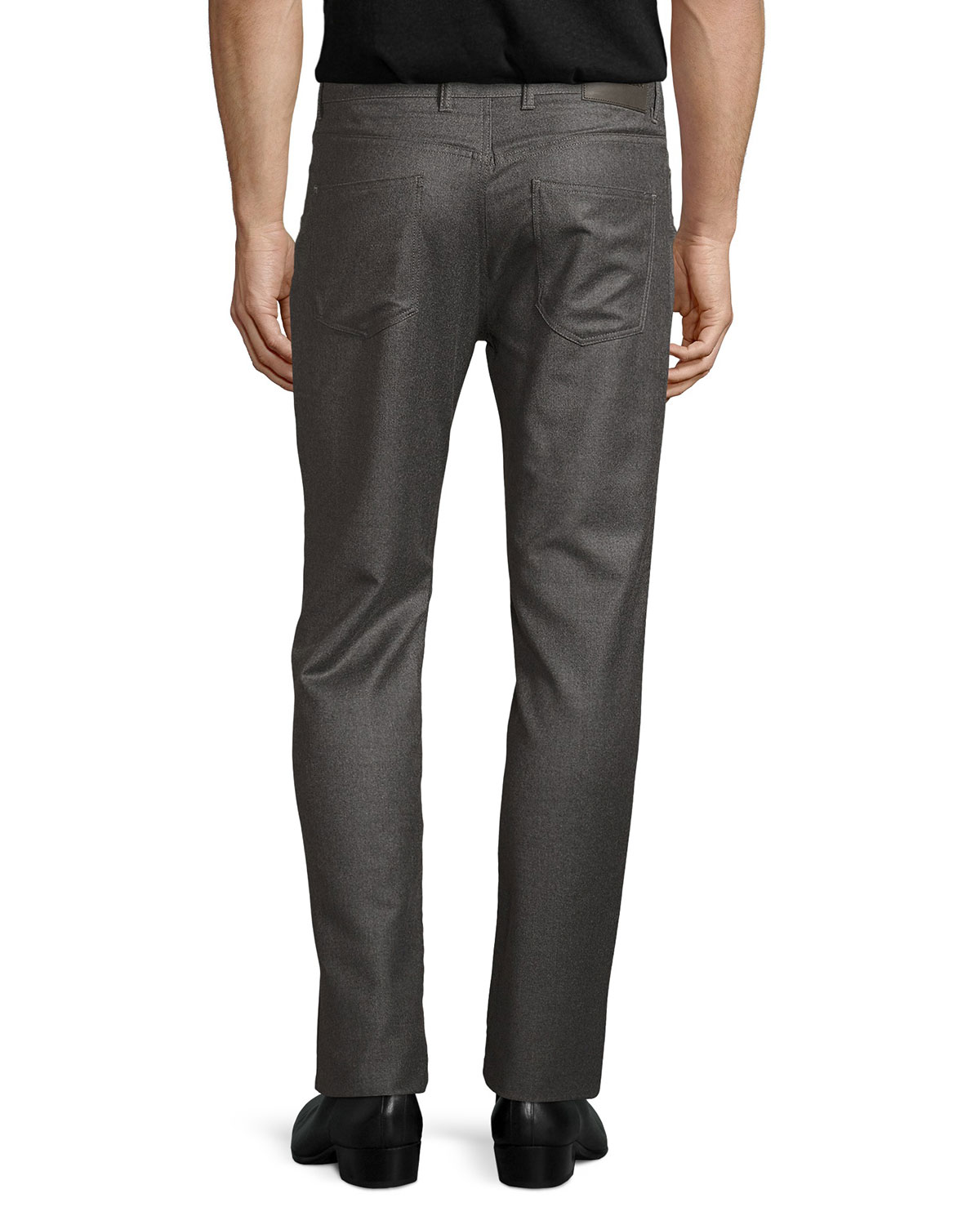 Wintertime Flannel Five-Pocket Pants, Espresso Melange