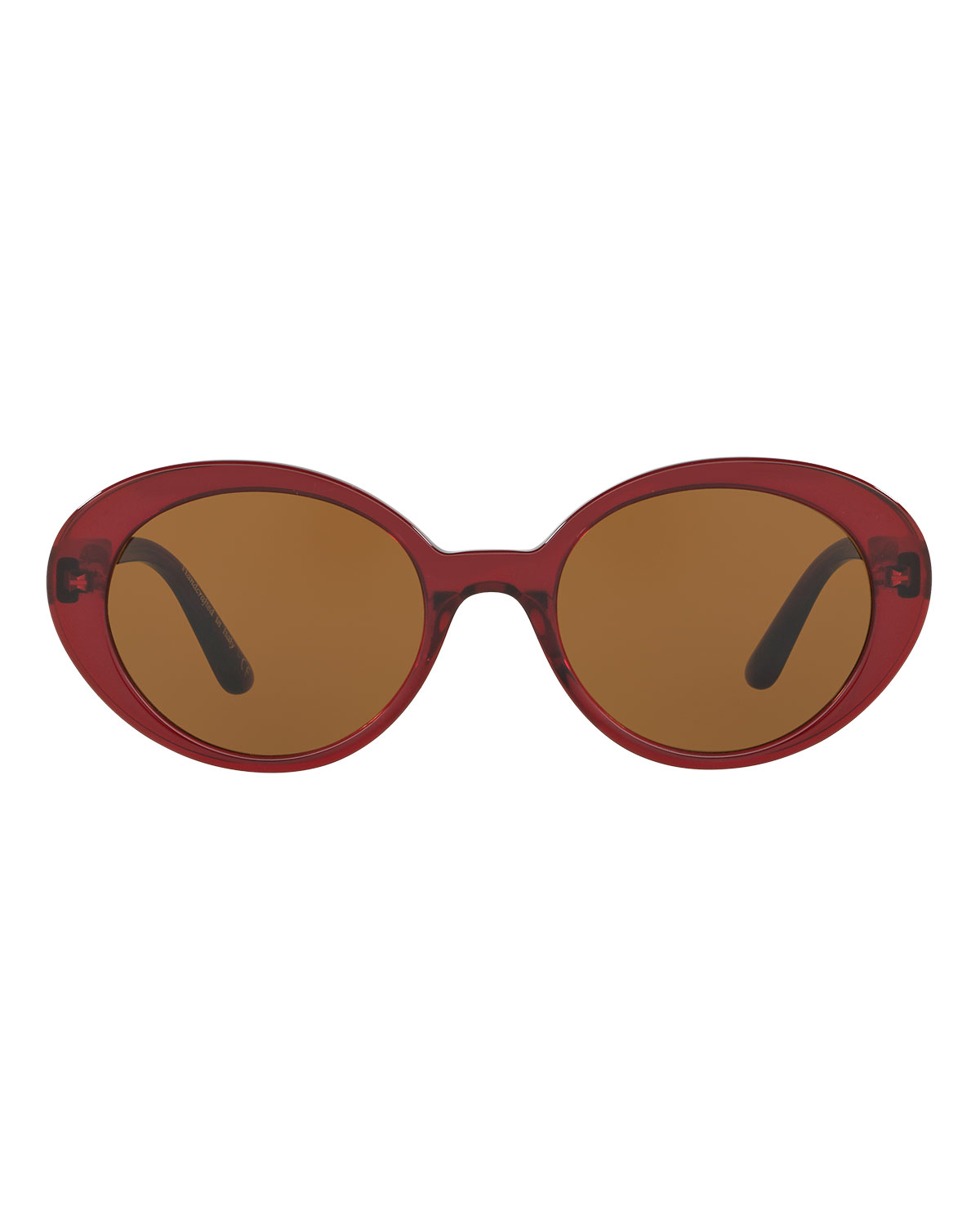 Parquet Monochromatic Oval Sunglasses, Burgundy/Black