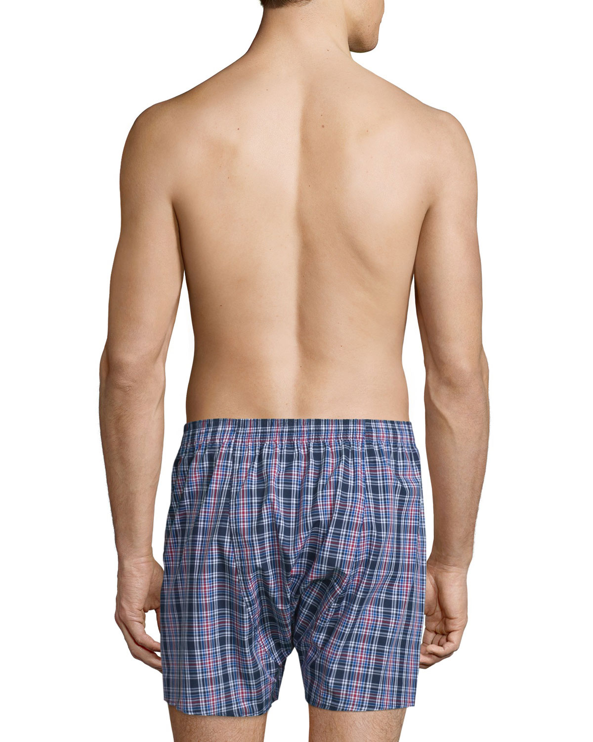 Barker 6 Check Boxer Shorts, Navy