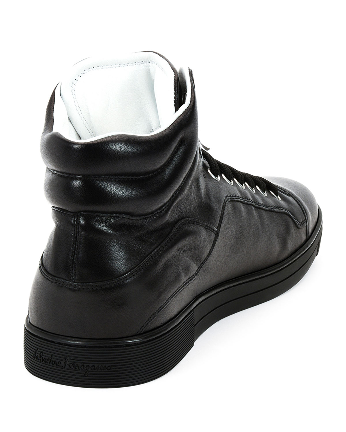 Stephen 2 Calfskin High-Top Sneaker, Black