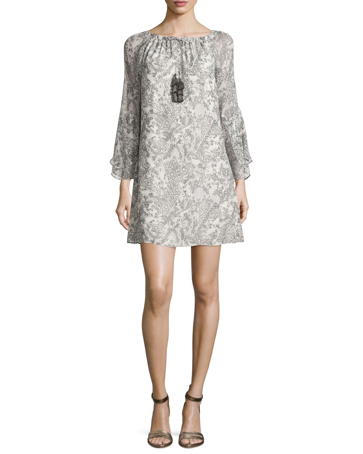 Ruby Printed Silk Shift Dress
