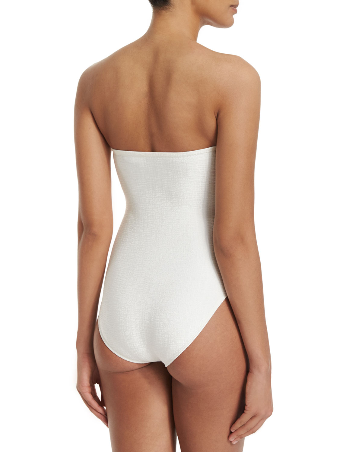 Rafia Bandeau One-Piece Swimsuit