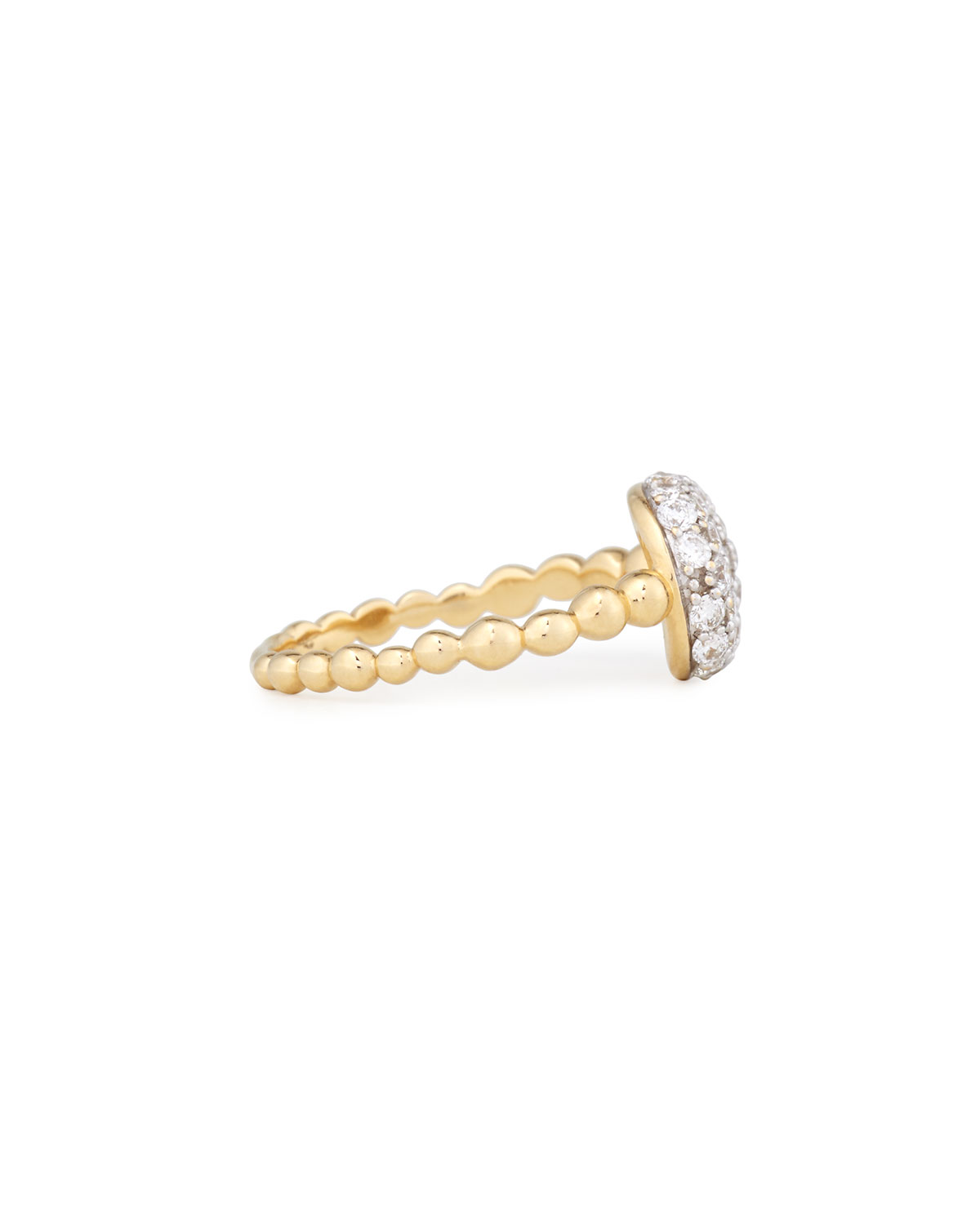 Molten 18K Gold & Pavé Diamond Ring, Size 7