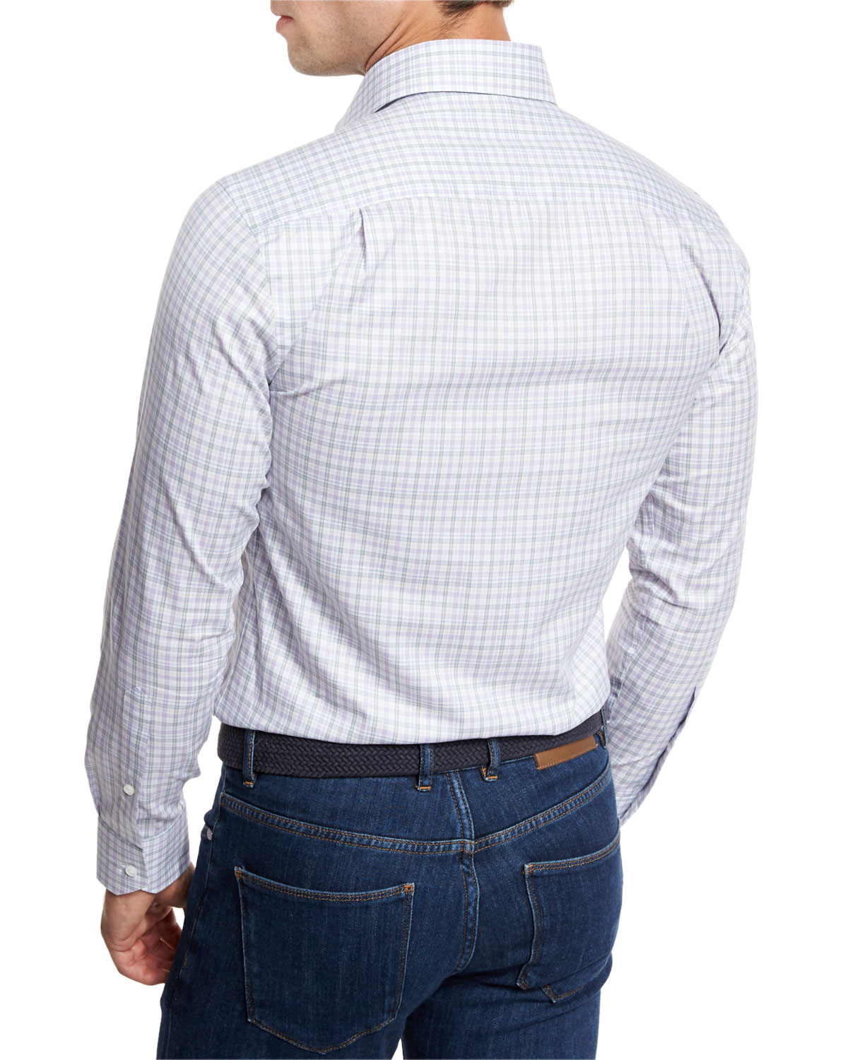 Silver Pavilion Plaid Sport Shirt, Light Blue