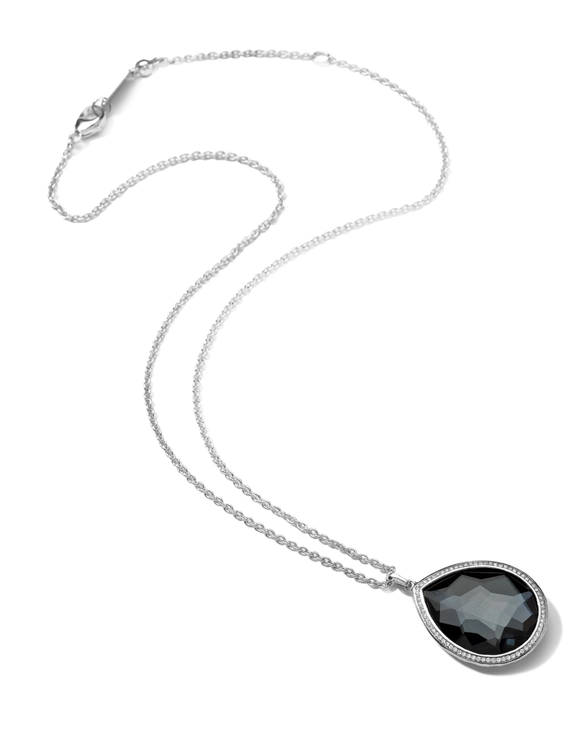 Stella Medium Hematite Teardrop Pendant Necklace