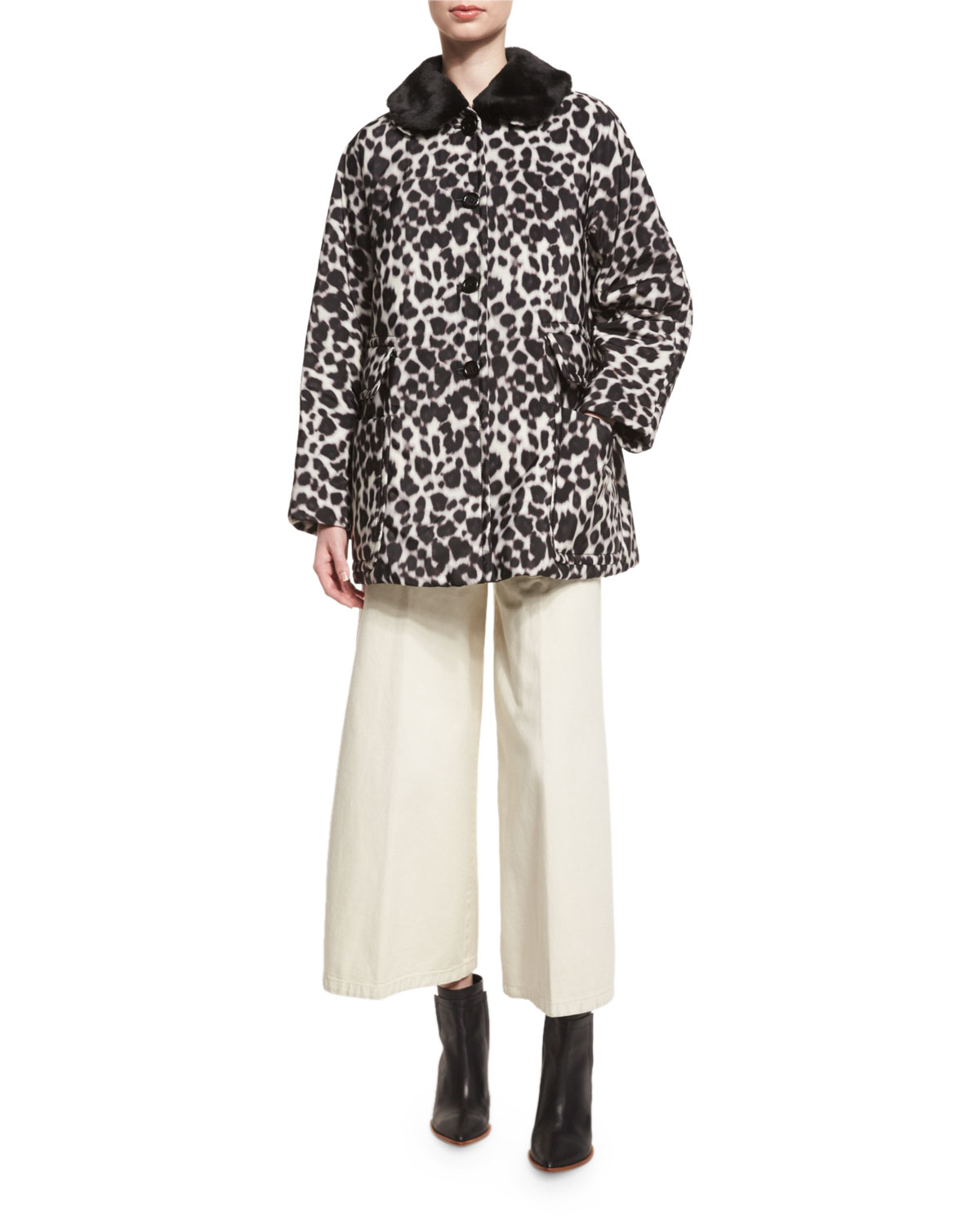 Patch-Pocket Culottes, Ivory