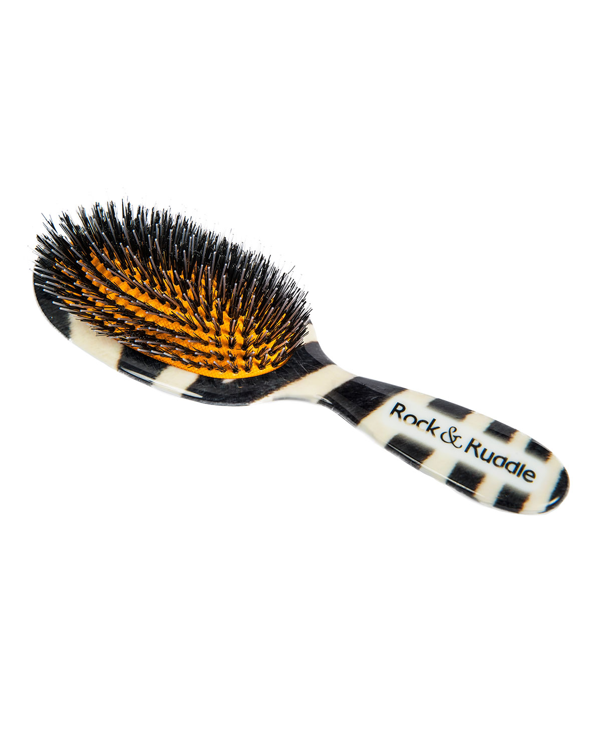 Large Zebra-Print Mixed Bristle Hairbrush
