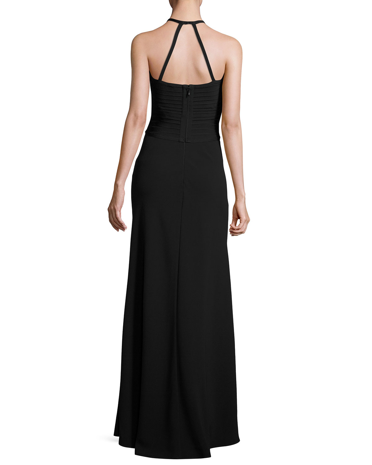 Strappy Halter Bandage Gown, Black