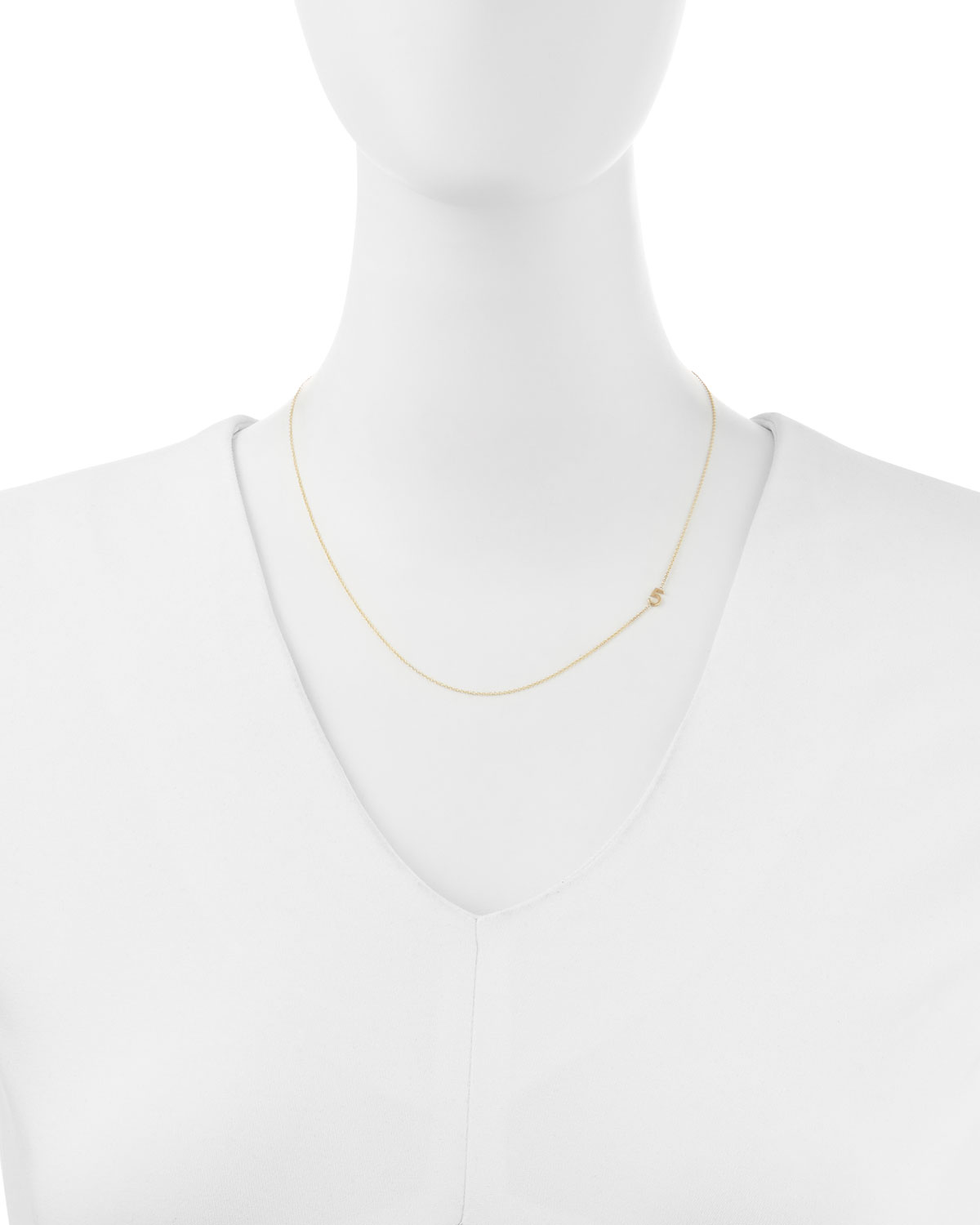 Mini Number Necklace, Yellow Gold