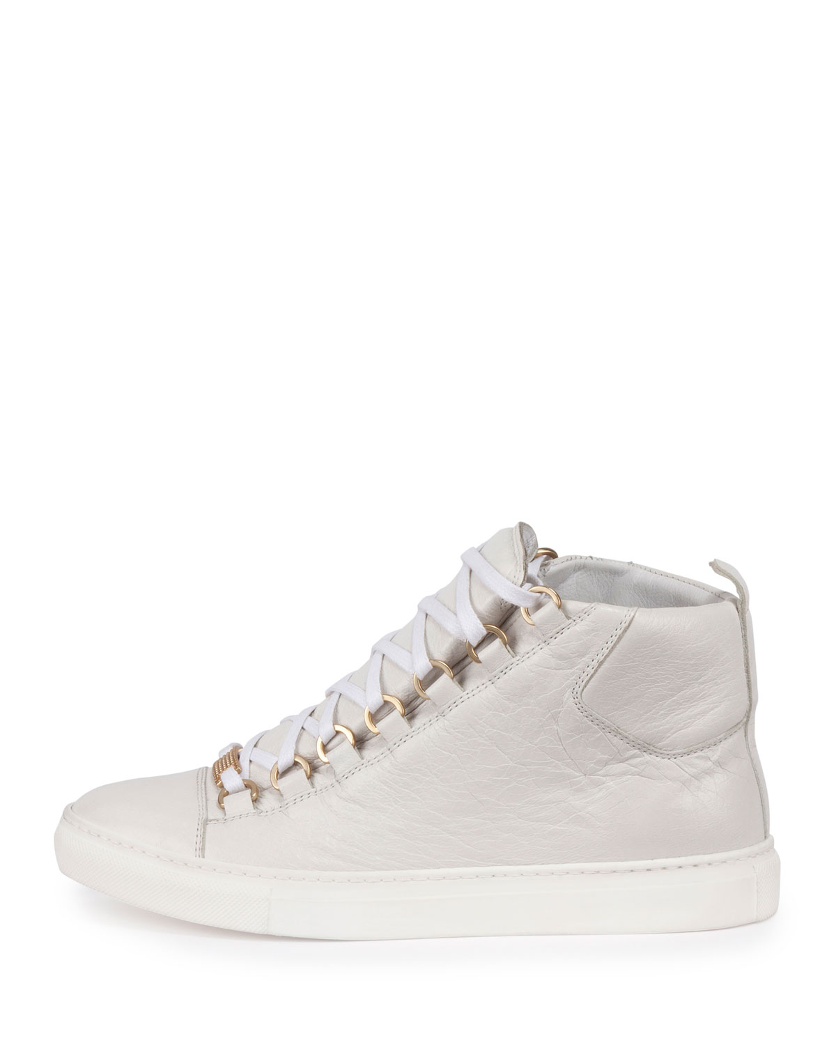 Arena Leather High-Top Sneaker, White