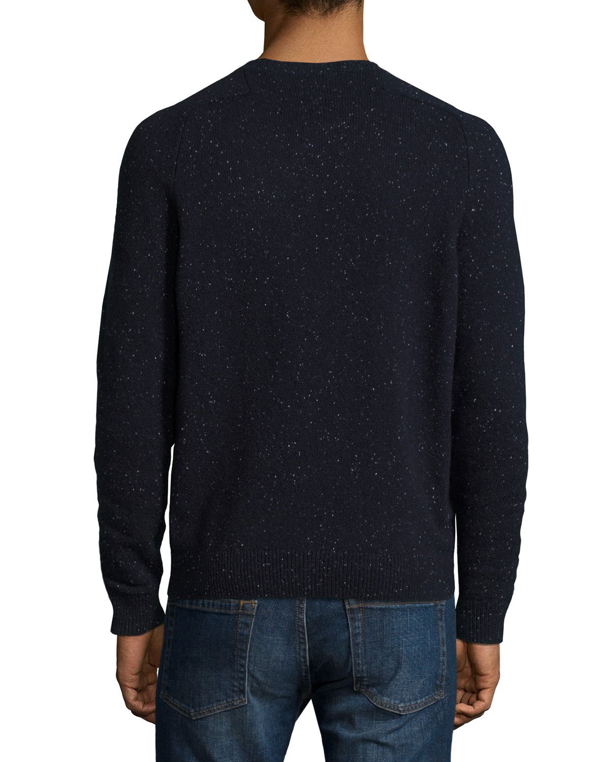 Donegal Crewneck Sweater, Cosmos/White