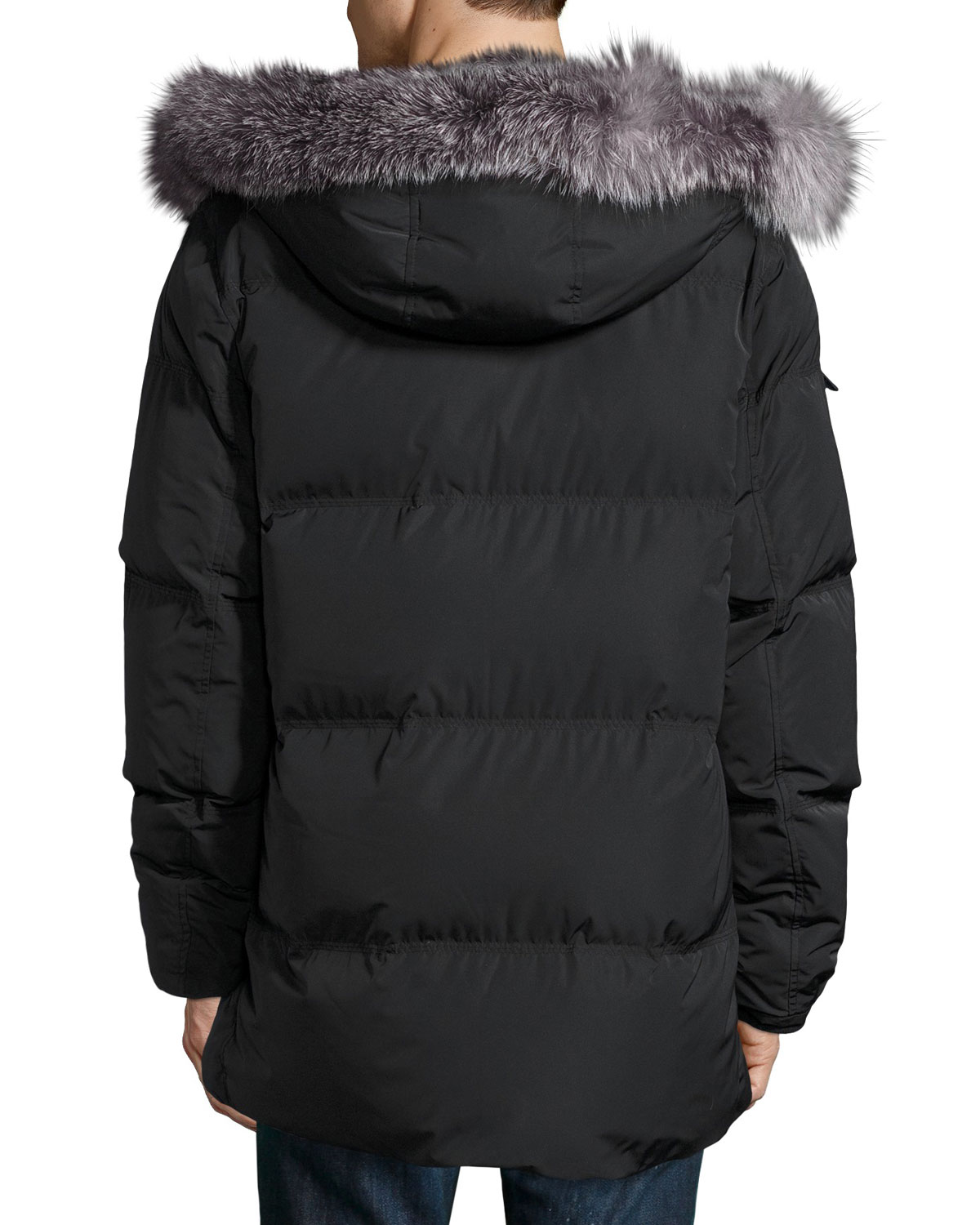 Freezer Down Parka w/Fur Trim, Jet Black