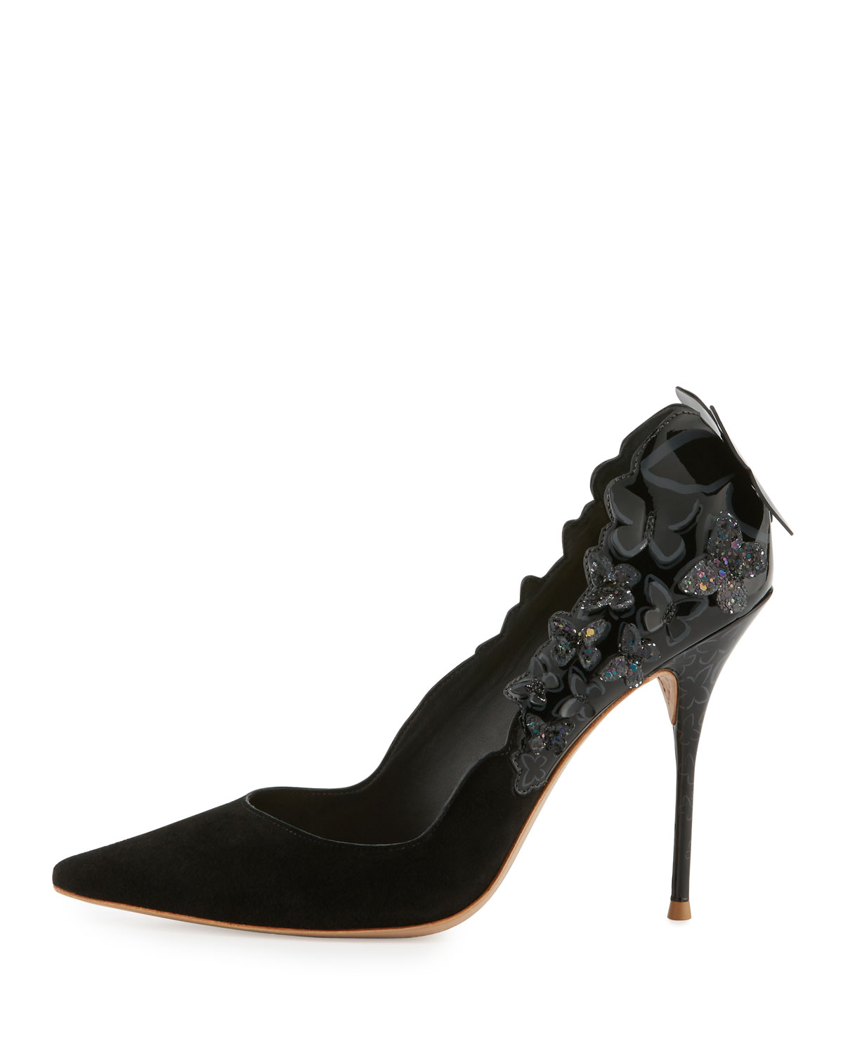 Harmony Suede 3D Butterfly Pump, Black
