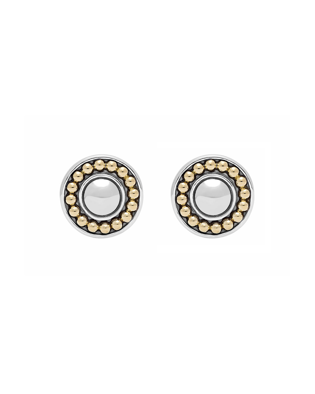 12mm Sterling Silver & 18k Enso Stud Earrings