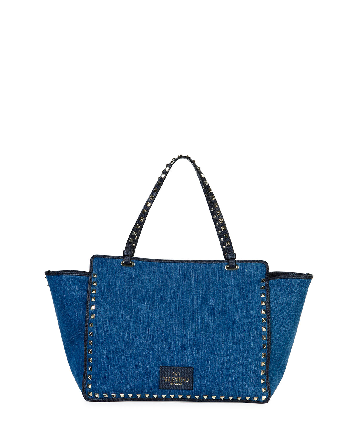 Butterfly Rockstud Denim Tote Bag