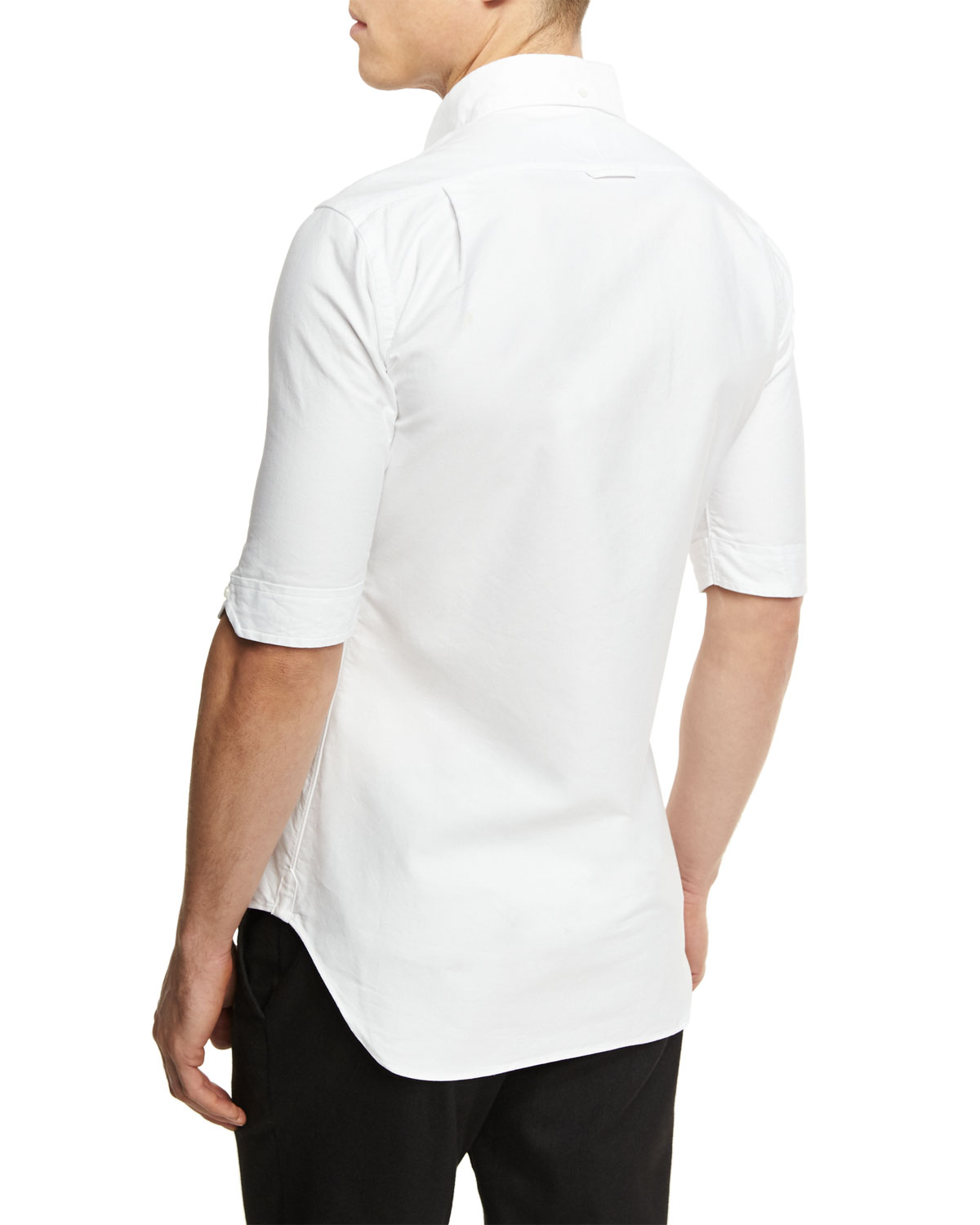 Half-Sleeve Cotton Oxford Shirt