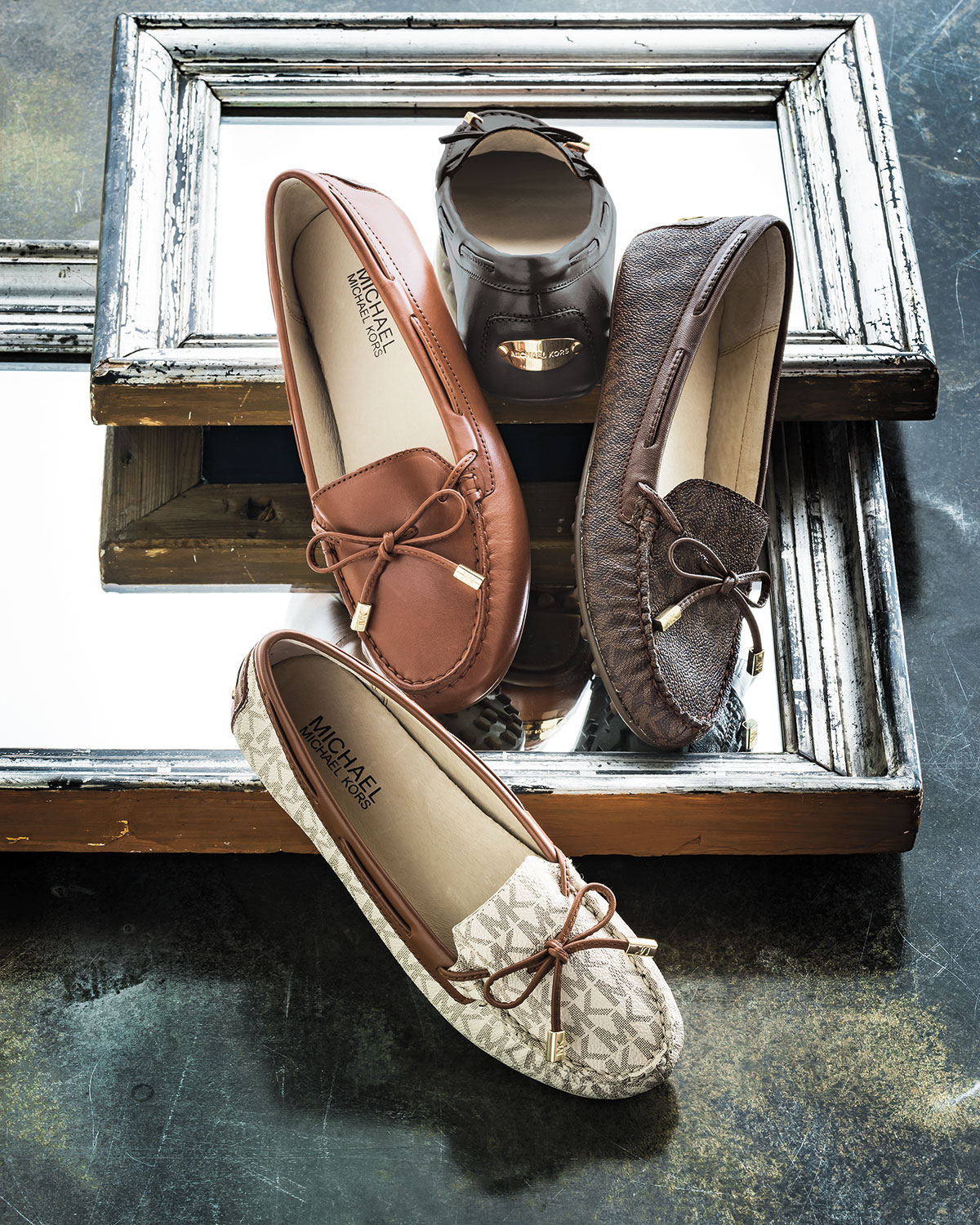 Daisy Leather Moccasin Loafer, Luggage