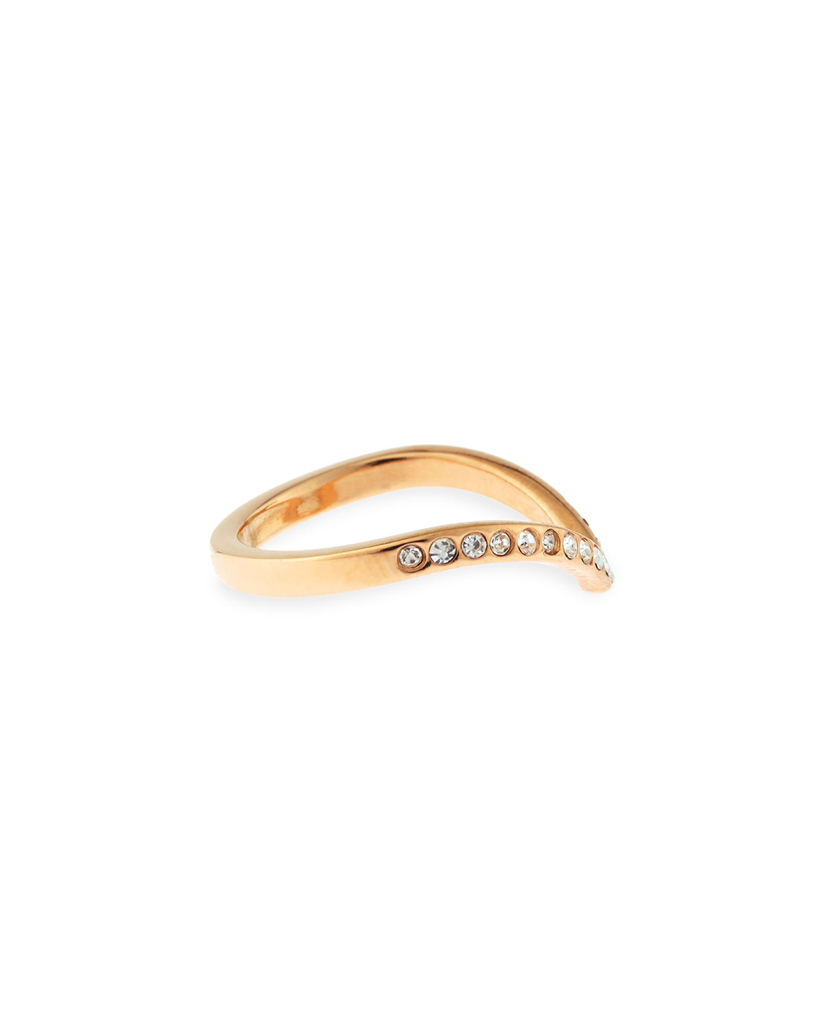 Ultra Mini V Crystal Ring, Rose Golden