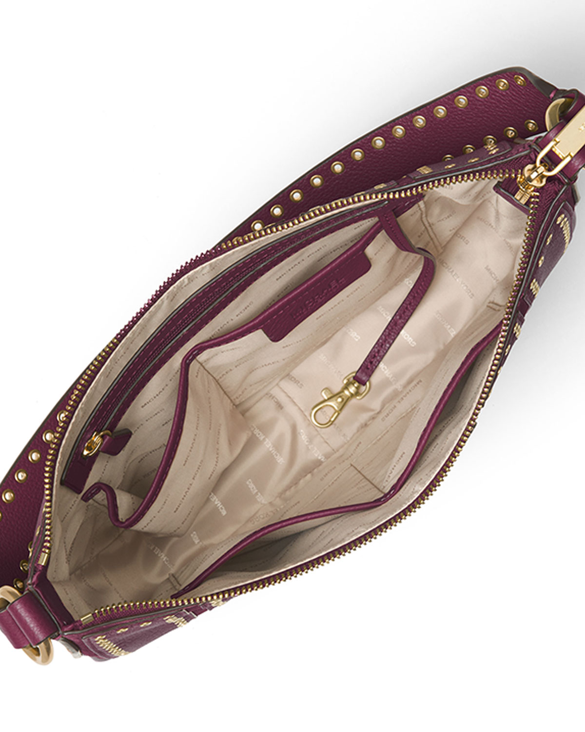 Brooklyn Medium Grommet Convertible Hobo Bag, Plum
