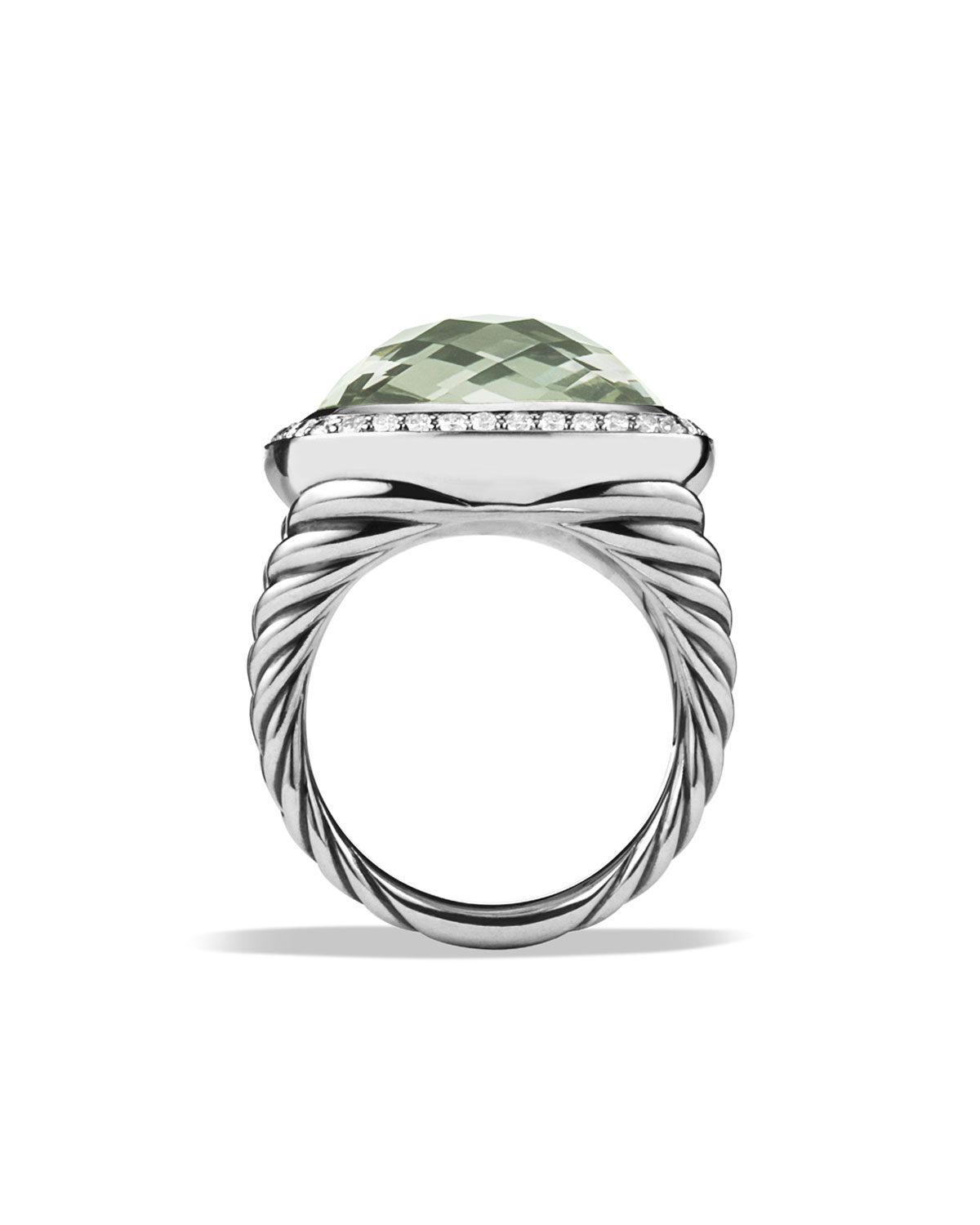 Albion Ring with Prasiolite and Diamonds