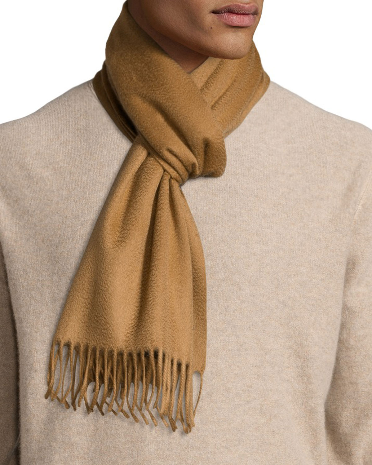 Men's Grande Unita Cashmere Scarf, Camel