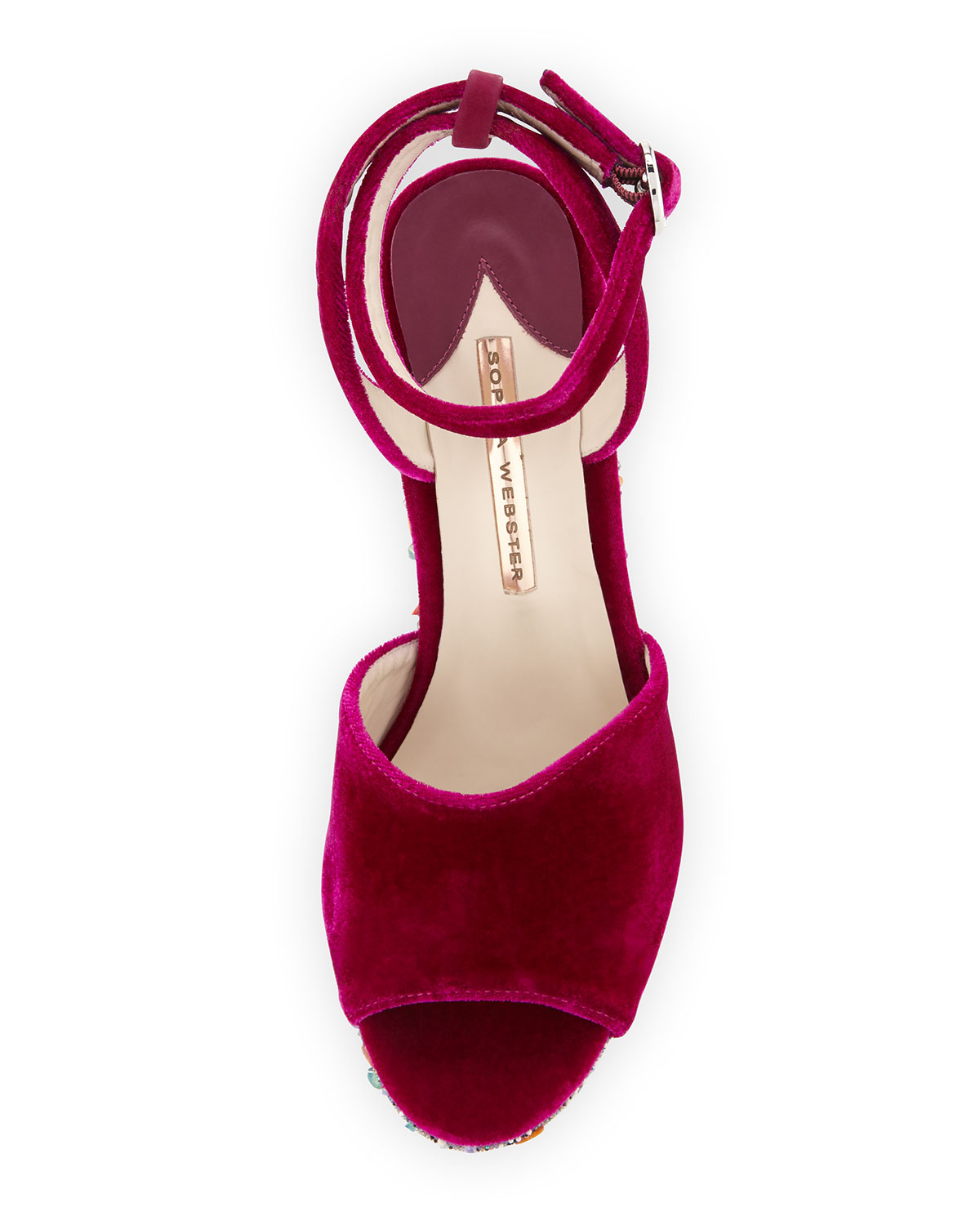 Pip Velvet Platform Sandal, Winter Cherry