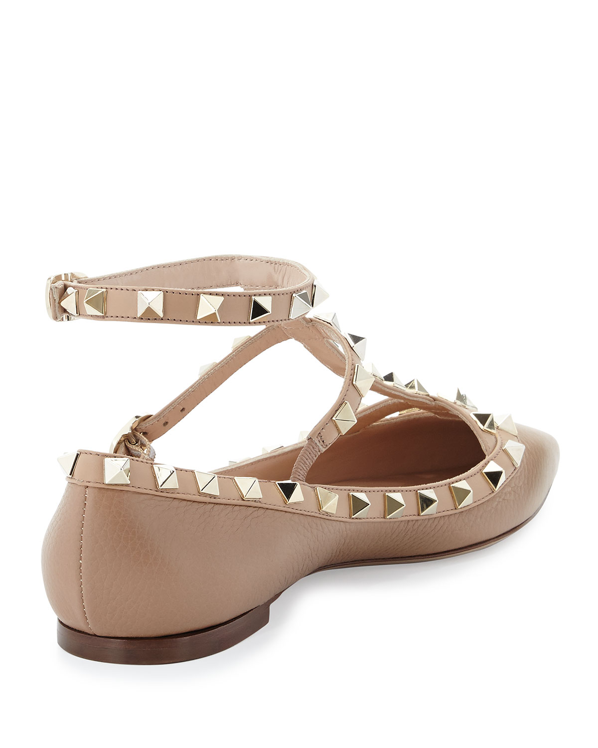 Rockstud Caged Ballerina Flat, Alpaca