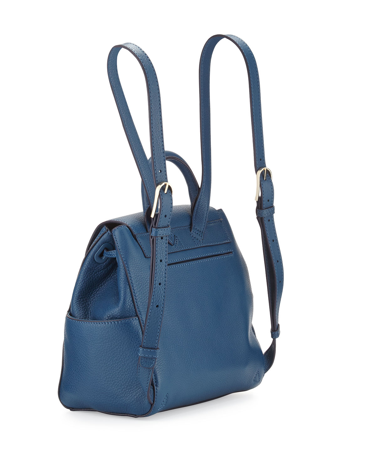 Thea Mini Leather Backpack, Navy