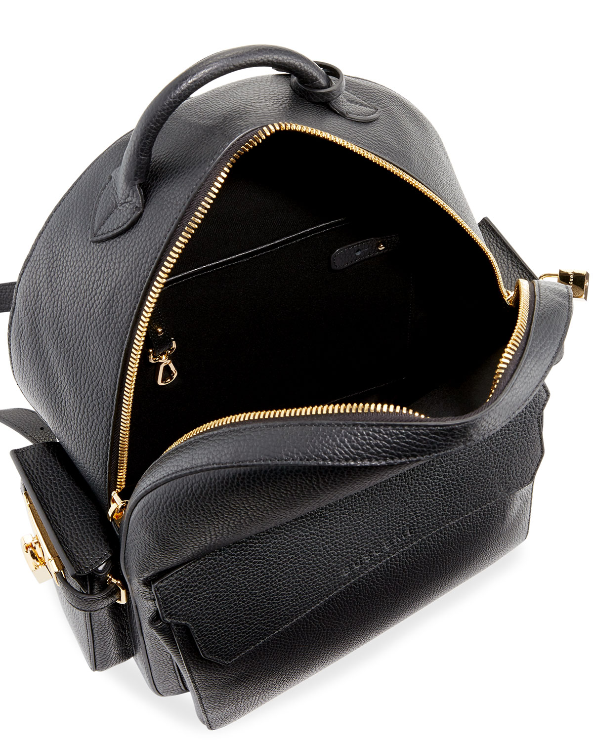 PHD Men's Leather Backpack, Black