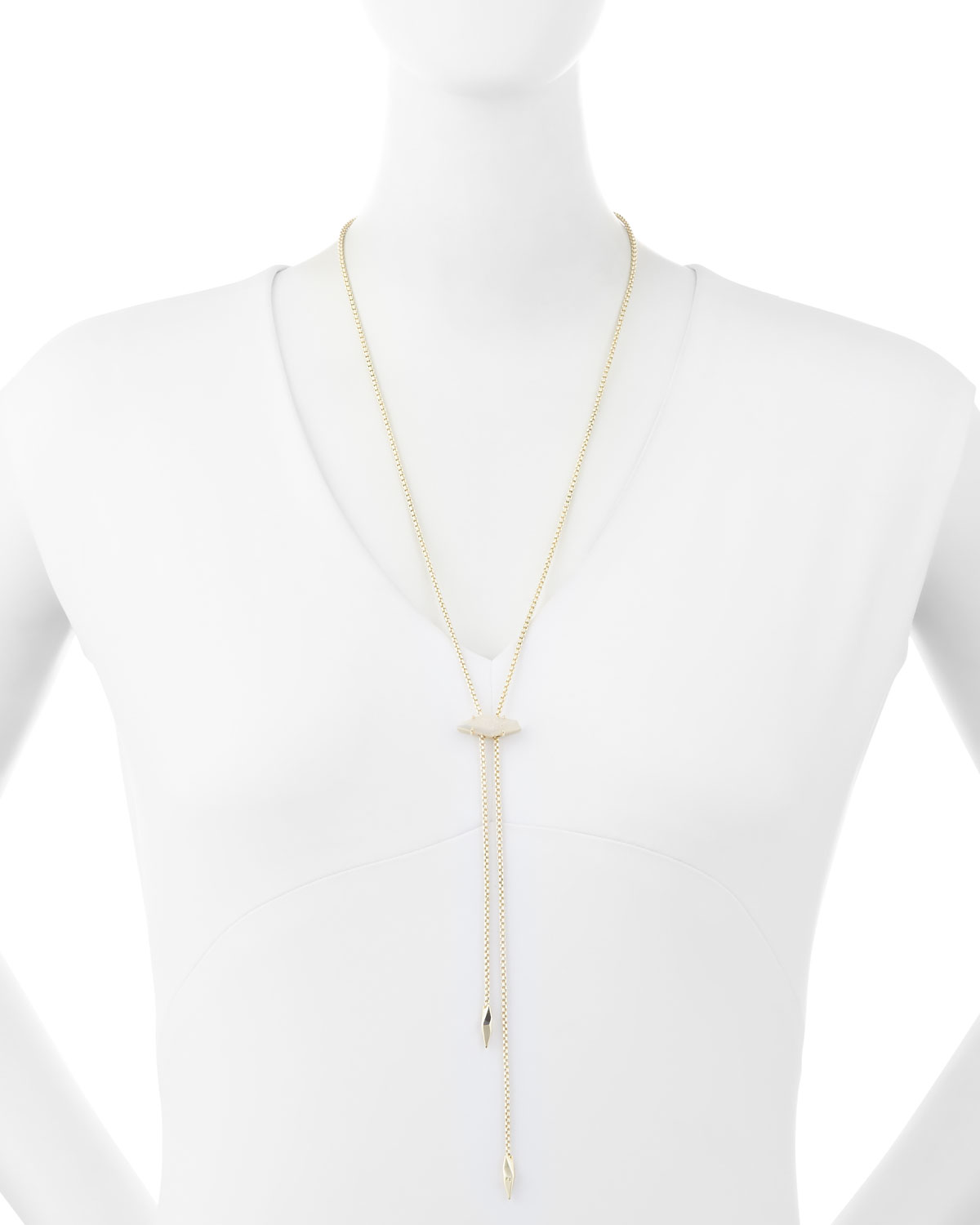 Cheska Lariat Necklace, Clear