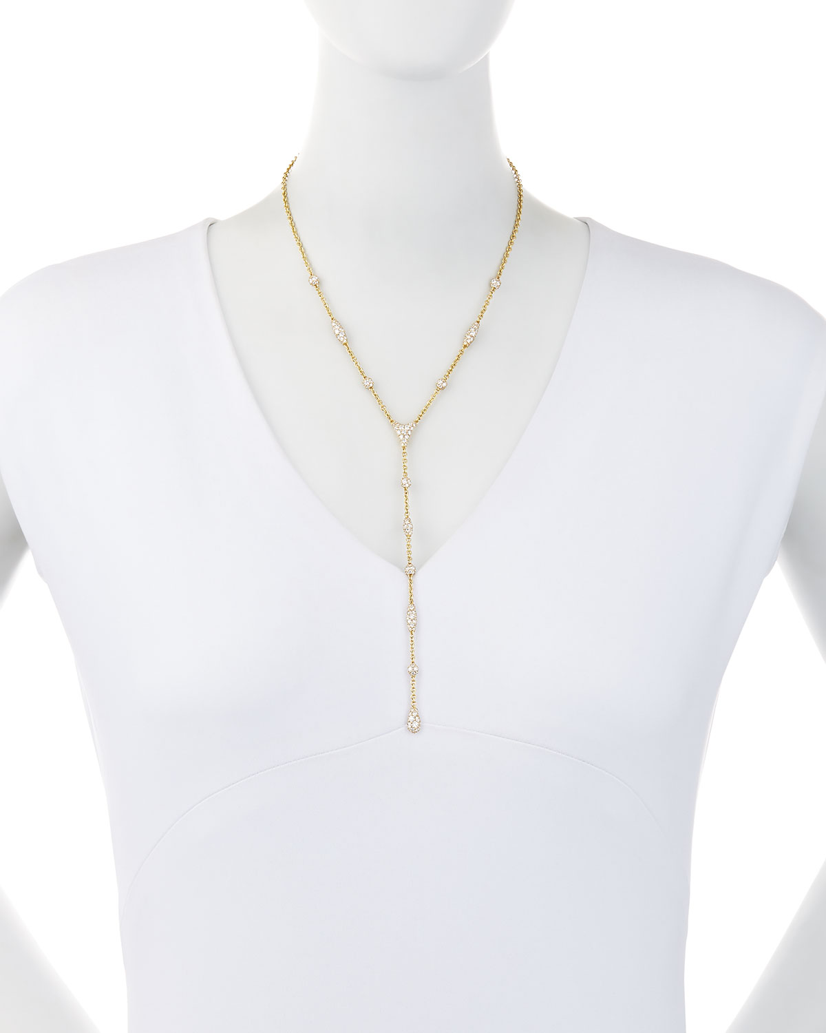 Pipette 18K Diamond Lariat Necklace