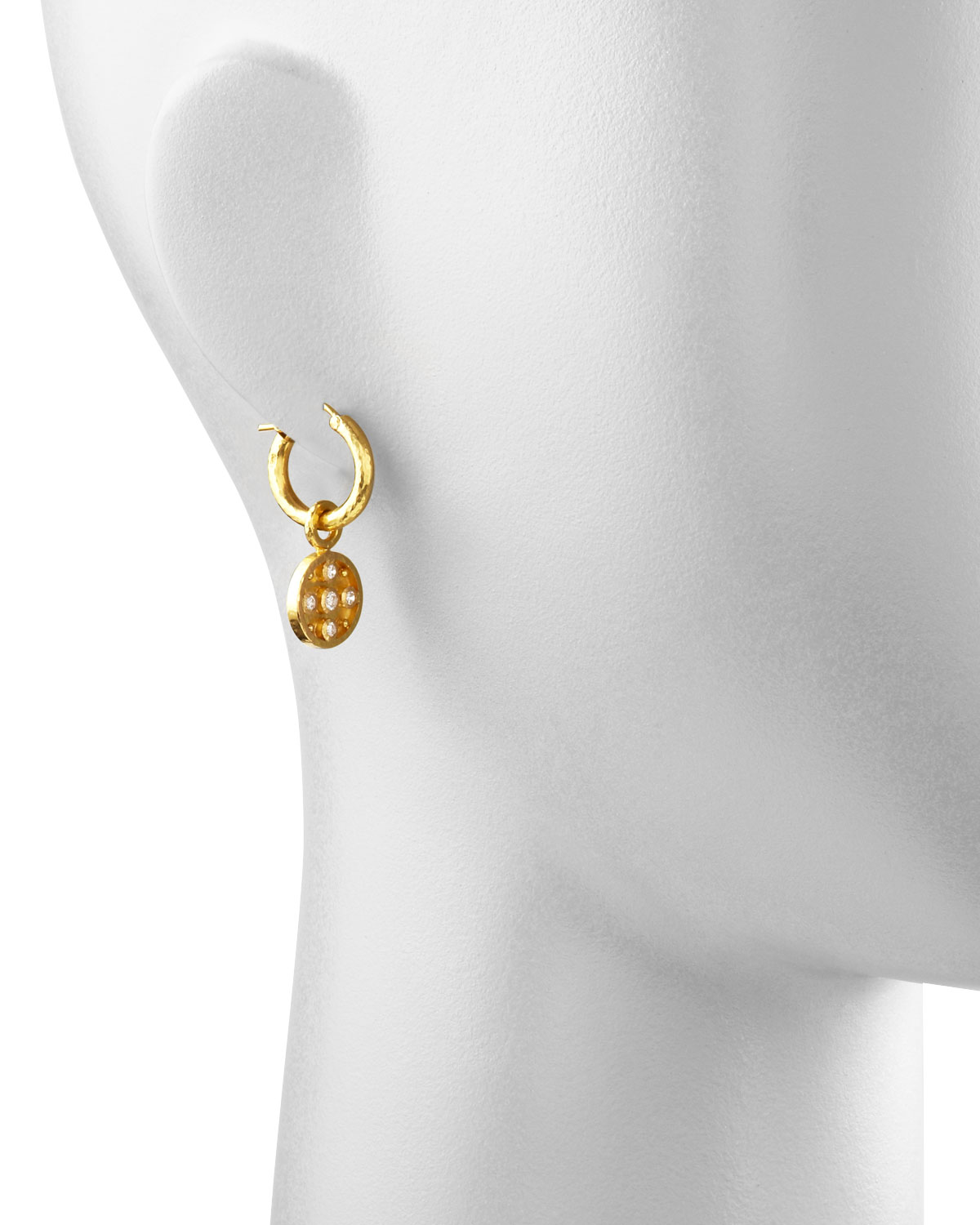 Gold Horizontal Oval-Drop Earring Pendants