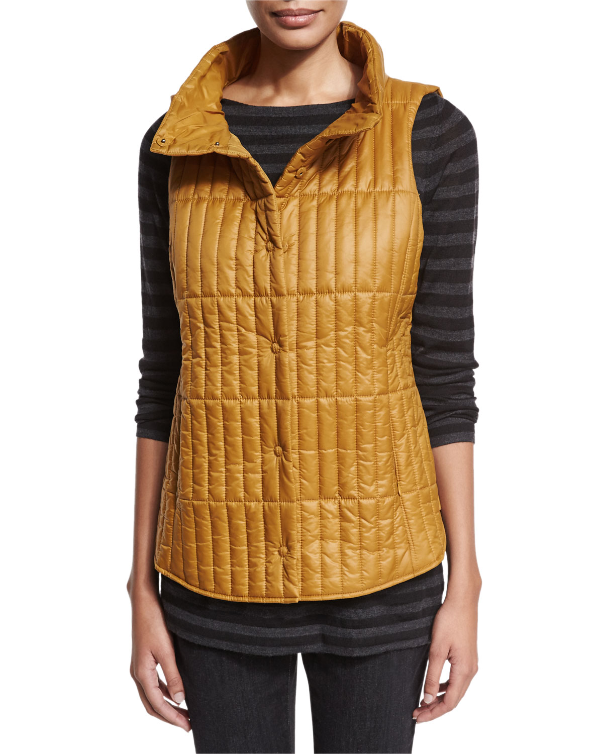 Quilted Stand-Collar Vest