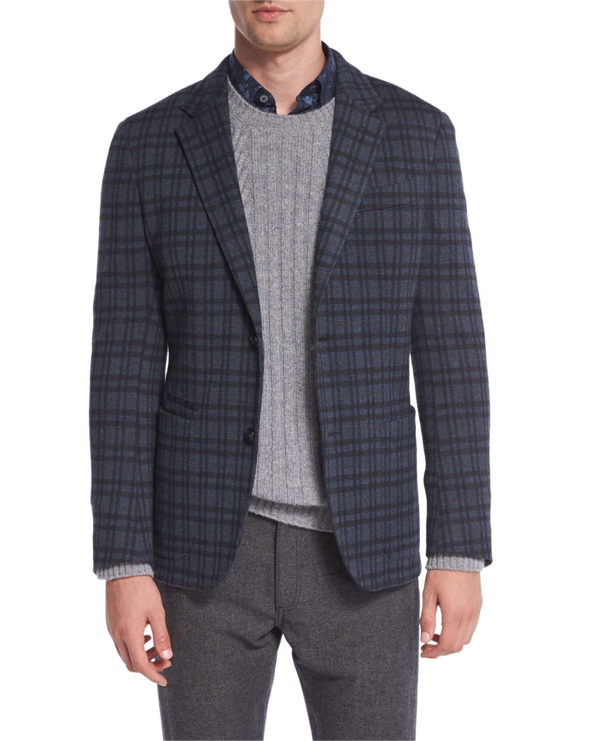 Wool Plaid Blazer