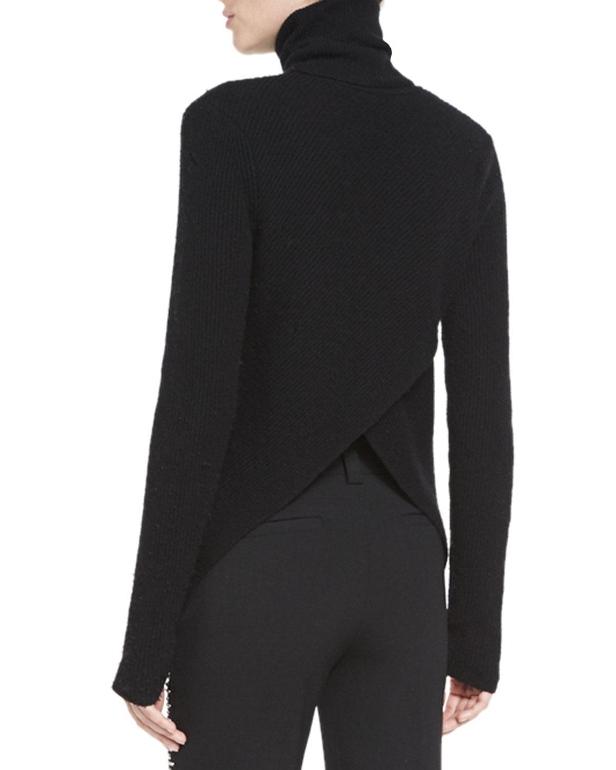 Pippa Ribbed Wool-Blend Sweater, Black