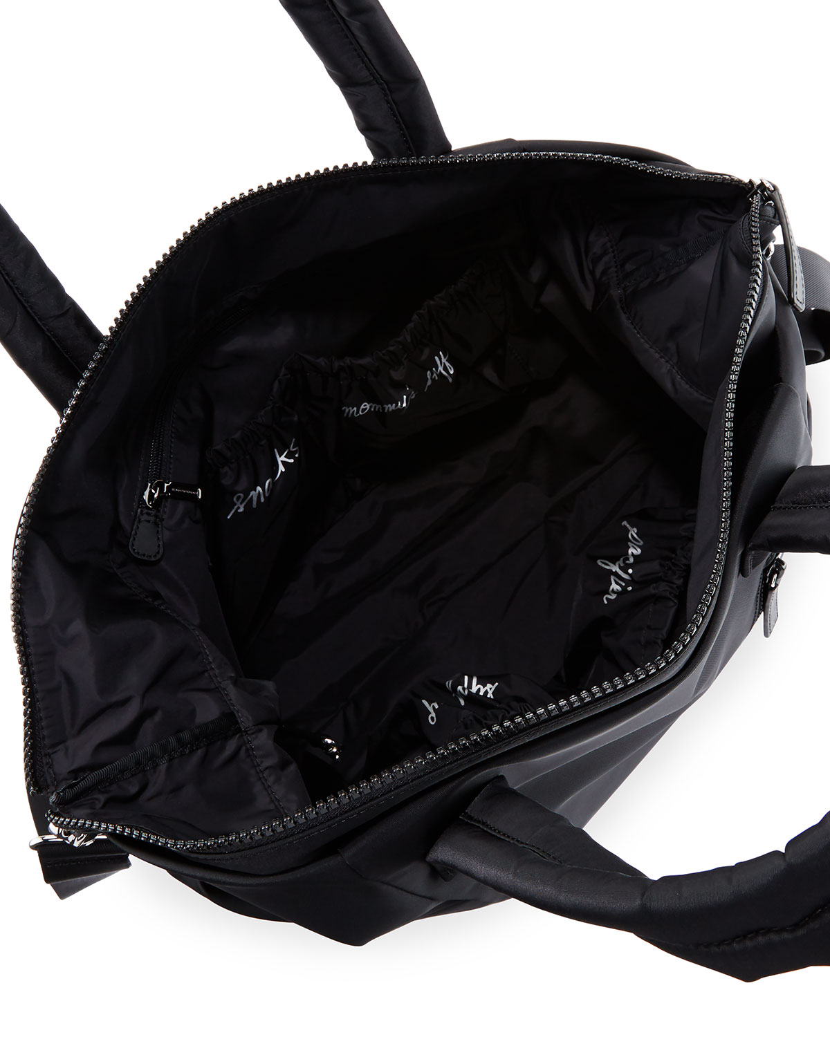 Ellie Nylon Diaper Bag, Black
