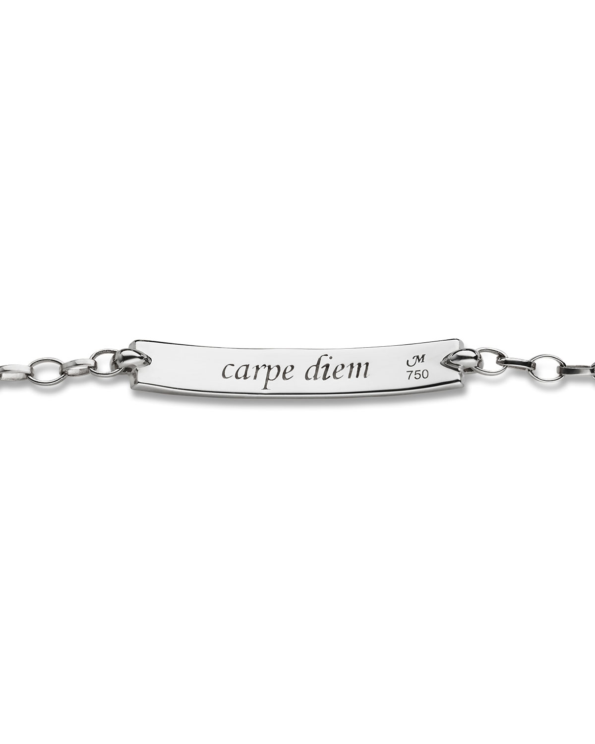 Petite Poesy Diamond ID Bracelet in 18K White Gold